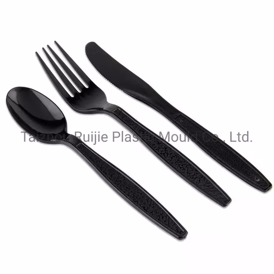 La cuchara plástica modificada para requisitos particulares del cuchillo de la inyección moldea los moldes disponibles de la bifurcación de la ensalada