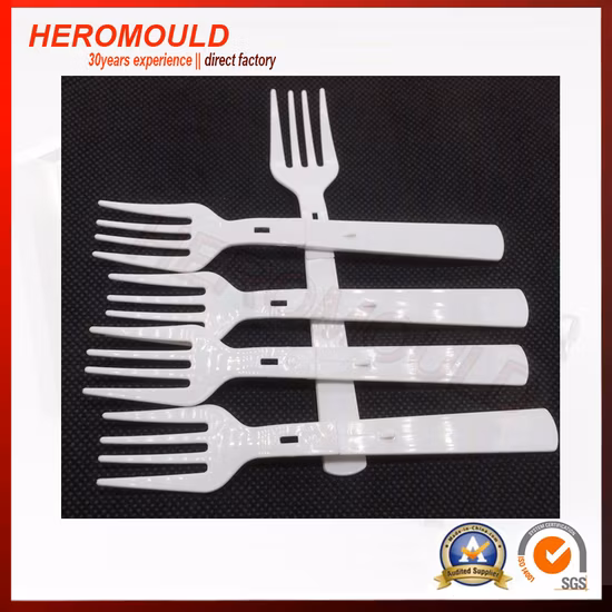 Molde de inyección de plástico Molde de tenedores desechables plegables de plástico Molde de cuchillos Molde de cucharas Heromould